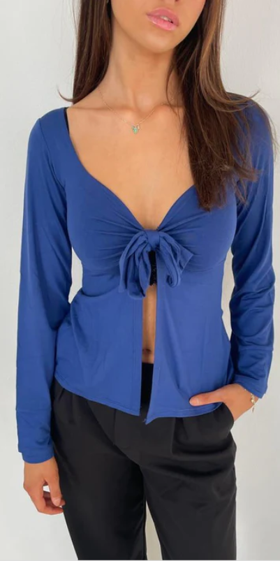 Connext - Tie front Long sleeve top.