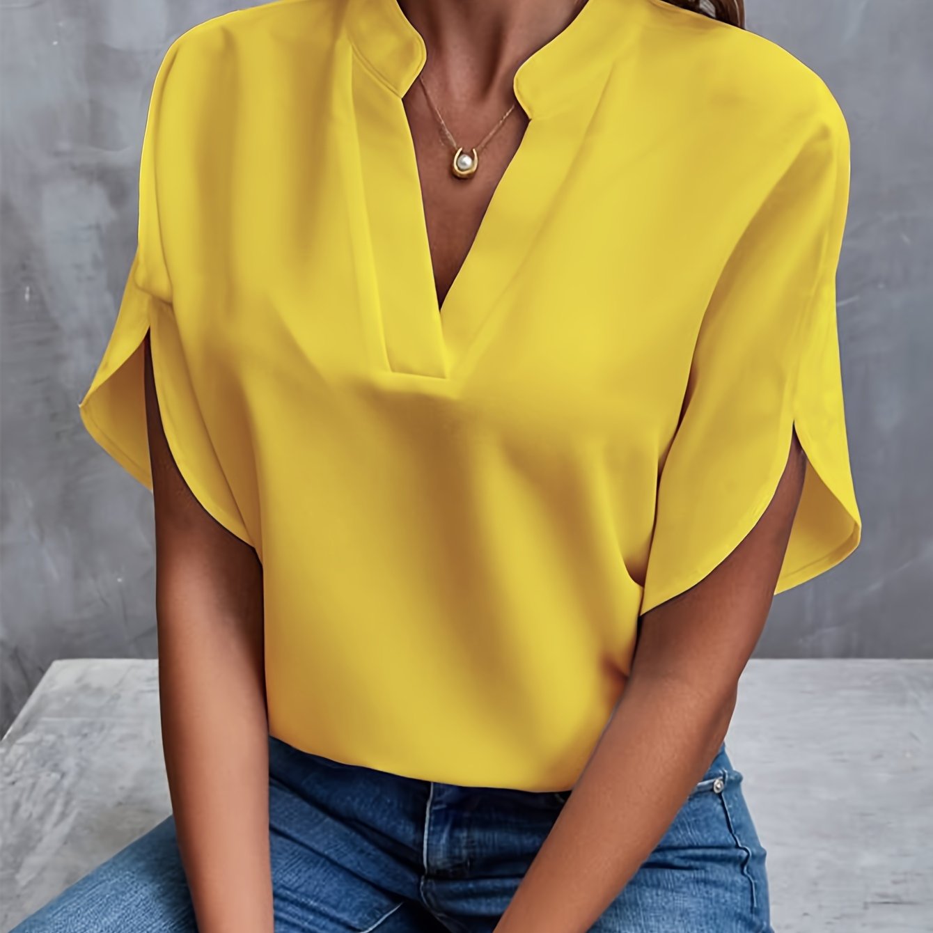 By Belle- V neck Blouse