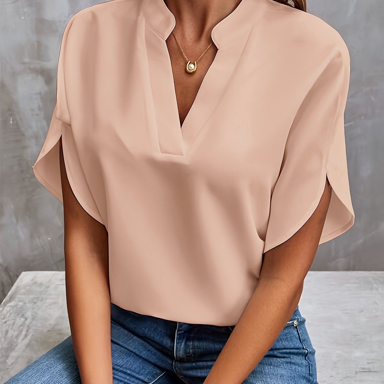 By Belle- V neck Blouse