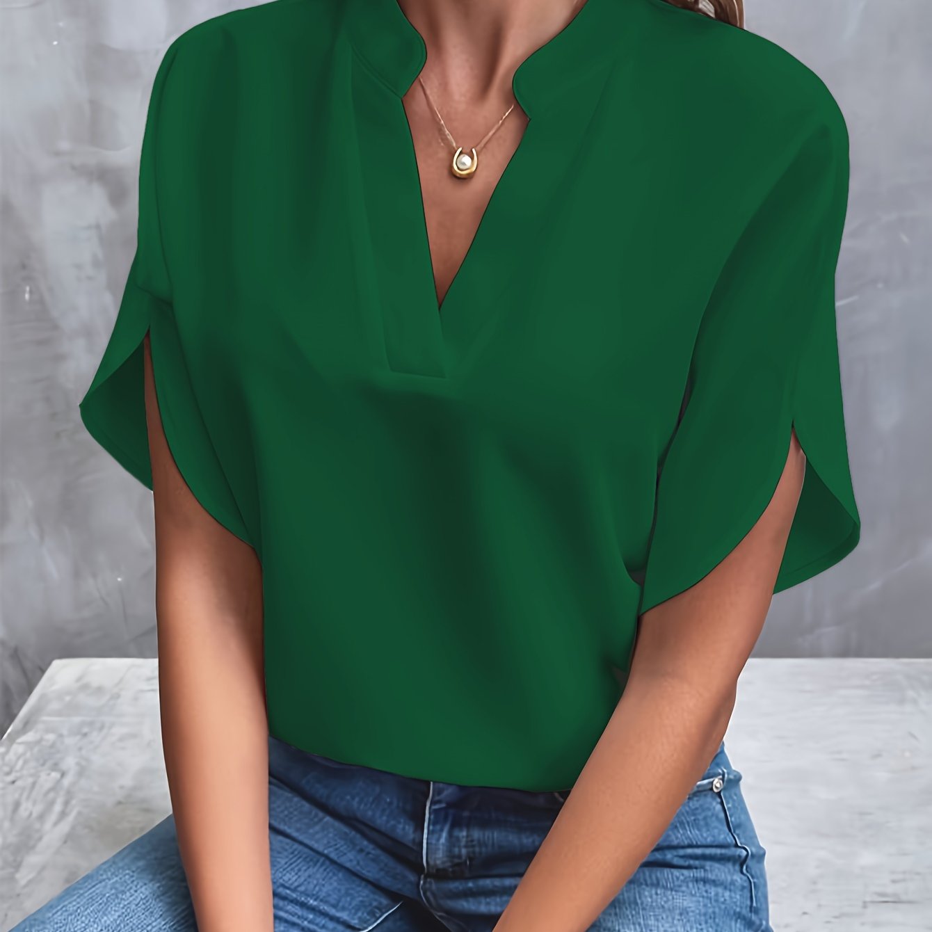 By Belle- V neck Blouse